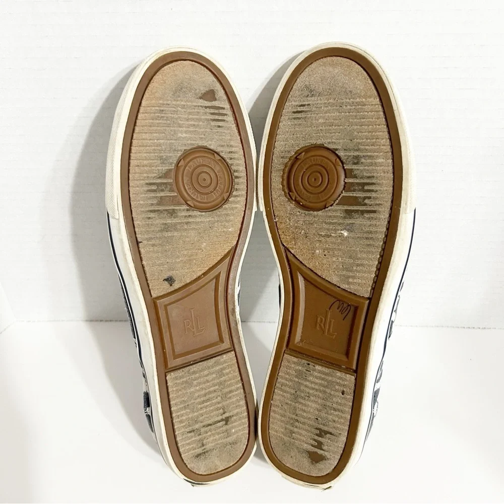 Lauren Ralph Lauren Janis Batik Tribal Print Slip On Cotton Canvas Sneakers 💙🤍